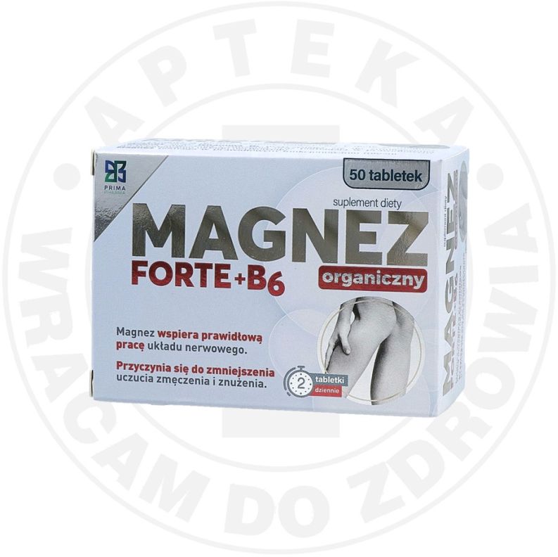 Magnez Organiczny Forte + B6 tabletki, 50 tabl.